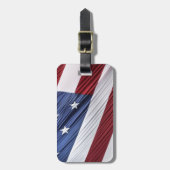 米国赤白・青米国愛国国旗 ラゲッジタグ (正面縦)