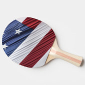米国赤白・青米国愛国国旗 卓球ラケット (横)