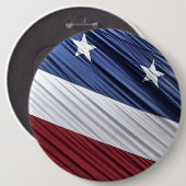 米国赤白・青米国愛国国旗 缶バッジ (正面&裏面)