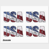 米国赤白・青米国愛国国旗 長方形シール (シート)