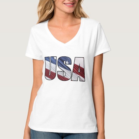 米国赤白・青米国愛国国旗 Tシャツ (正面)