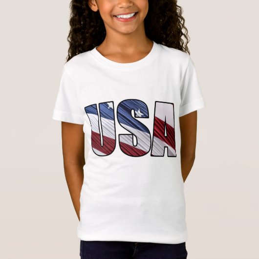 米国赤白・青米国愛国国旗 Tシャツ (正面)