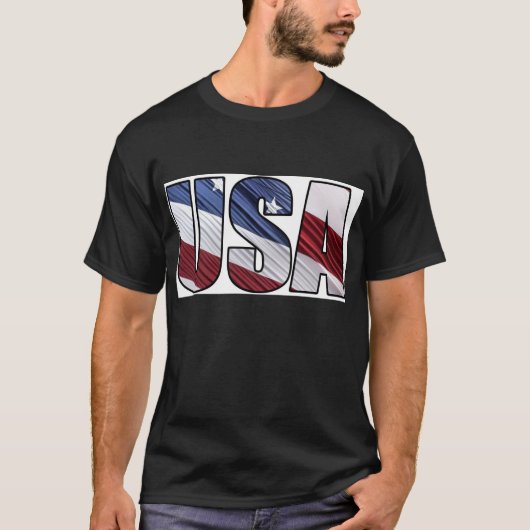 米国赤白・青米国愛国国旗 Tシャツ (正面)