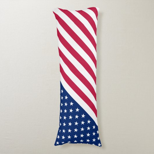 米国赤青ホワイトスターストライプズ国旗 ボディピロー (正面縦)