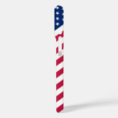 米国赤青色白ストライプ星モノグラムの旗 Case-Mate iPhoneケース (裏面 / 左)