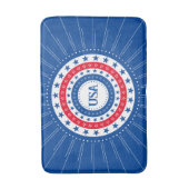 米国赤、白、青の星のイニシャルまたはモノグラム バスマット (正面縦)