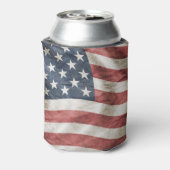 米国赤・白・青ヴィンテージ国旗 缶クーラー (缶裏面)