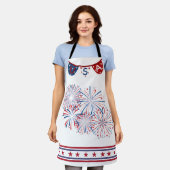 米国赤、白、青 エプロン (着用した状態)