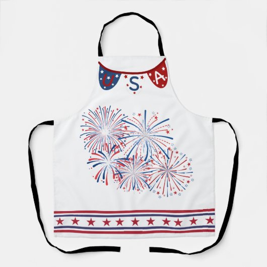 米国赤、白、青 エプロン (正面)