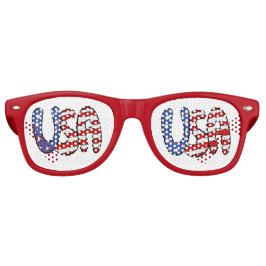 米国赤、白、青 レトロサングラス