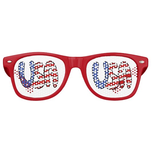 米国赤、白、青 レトロサングラス (正面)