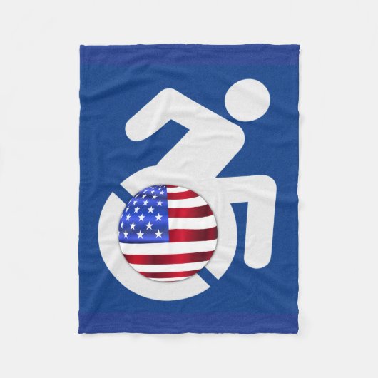 米国身体障害者 フリースブランケット (正面)