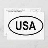 米国車国際的車登録コードはがきき ポストカード (正面/裏面)