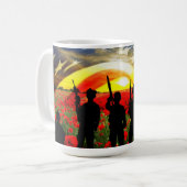 米国軍人アメリカ国旗 コーヒーマグカップ (正面左)