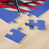 米国軍人イーグル米国国旗の愛国芸術 ジグソーパズル (側面)