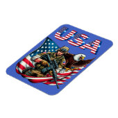 米国軍人イーグル米国国旗の愛国芸術 マグネット (左側)