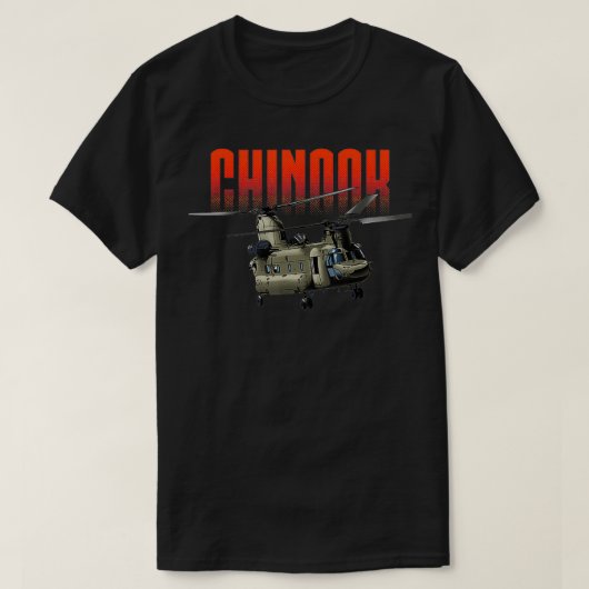 米国軍隊ウォーバードヘリコプターチヌーク Tシャツ (デザイン正面)