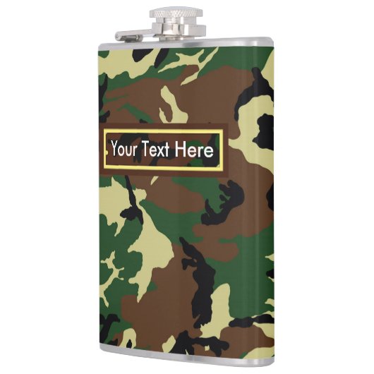 米国軍隊ウッドランドカモフラージュ6ozまたは8oz フラスク (左)