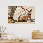 米国軍隊サービスドッグ ポスター (キッチン)