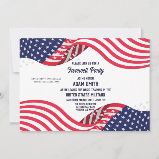 米国軍隊ブートキャンプゴー遠くにパーティの招待状 招待状 (正面)