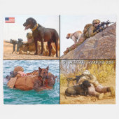 米国軍隊作業犬 フリースブランケット (正面(横))