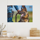 米国軍隊作業犬 ポスター (キッチン)
