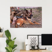 米国軍隊作業犬 ポスター (ホームオフィス)