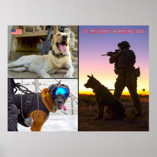 米国軍隊作業犬 ポスター