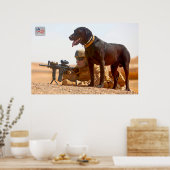 米国軍隊作業犬 ポスター (キッチン)