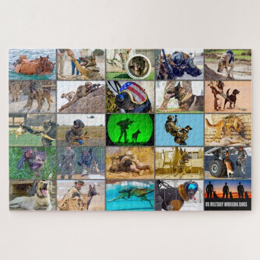 米国軍隊作業犬「モンタージュ」 ジグソーパズル (横)