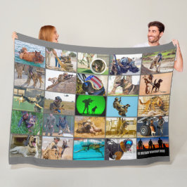 米国軍隊作業犬「モンタージュ」 フリースブランケット