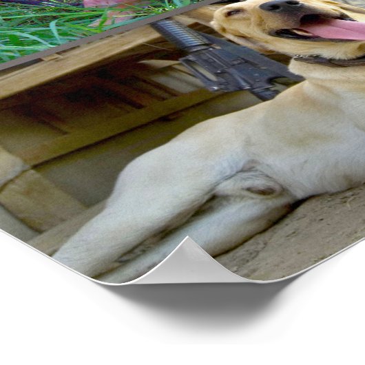 米国軍隊作業犬「モンタージュ」 ポスター (角)