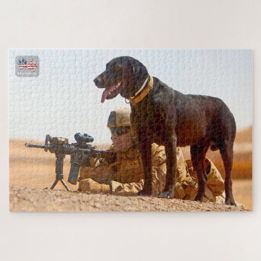 米国軍隊作業犬(20x30インチ) ジグソーパズル (横)