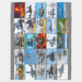 米国軍隊回転翼航空機「モンタージュ」 フリースブランケット (正面)