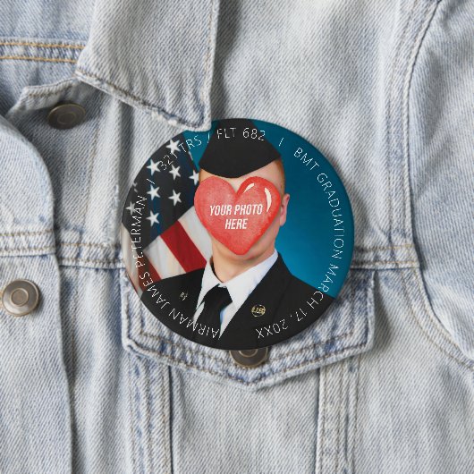 米国軍隊基本訓練ブートキャンプ卒業4" 缶バッジ (インサイチュ)