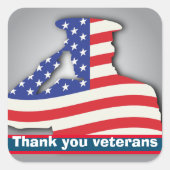 米国軍隊感謝していお客様退役軍人、退役軍人の日 スクエアシール (正面)