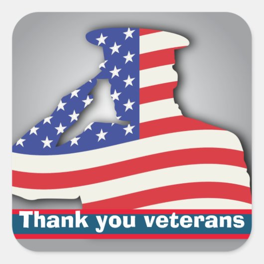 米国軍隊感謝していお客様退役軍人、退役軍人の日 スクエアシール (正面)
