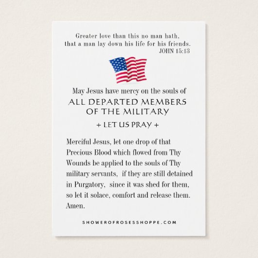 米国軍隊記念祭宗教団体 (裏面)