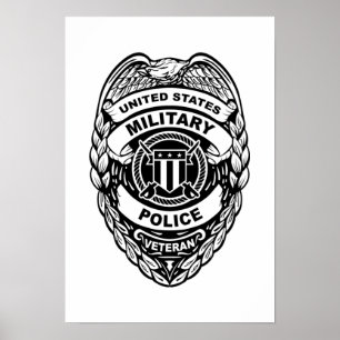 米国軍隊警察退役軍人バッジ ポスター