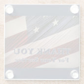 米国軍隊退役軍人愛国国旗ありがとう ガラスコースター (裏面)