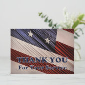 米国軍隊退役軍人愛国国旗ありがとう サンキューカード (スタンド正面)