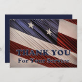 米国軍隊退役軍人愛国国旗ありがとう サンキューカード (正面/裏面)
