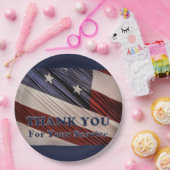米国軍隊退役軍人愛国国旗ありがとう ペーパープレート (パーティー)
