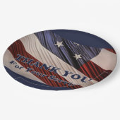米国軍隊退役軍人愛国国旗ありがとう ペーパープレート (アングル)