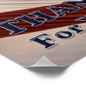 米国軍隊退役軍人愛国国旗ありがとう ポスター (角)