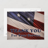 米国軍隊退役軍人愛国国旗ありがとう ポストカード (正面/裏面)