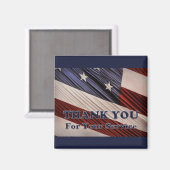 米国軍隊退役軍人愛国国旗ありがとう マグネット (正面/裏面)