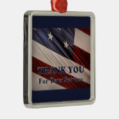 米国軍隊退役軍人愛国国旗ありがとう メタルオーナメント (右)