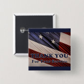米国軍隊退役軍人愛国国旗ありがとう 缶バッジ (正面&裏面)