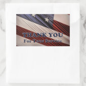 米国軍隊退役軍人愛国国旗ありがとう 長方形シール (バッグ)